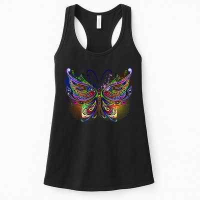 Trippy Variegated Butterfly Womens Tank Top