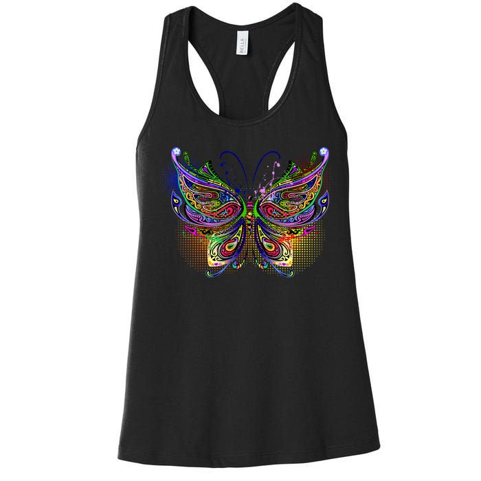 Trippy Variegated Butterfly Women's Racerback Tank