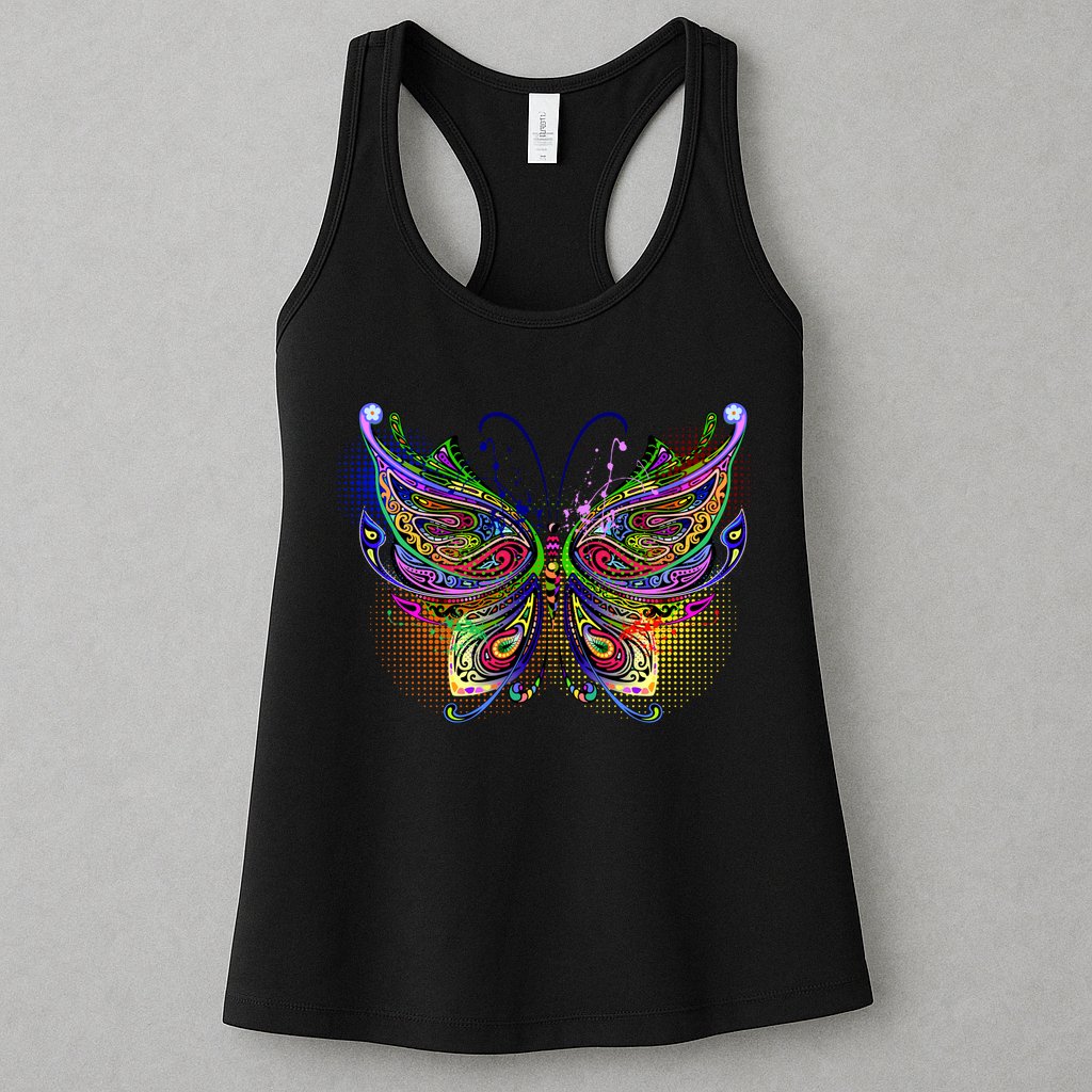 Trippy Variegated Butterfly Womens Tank Top