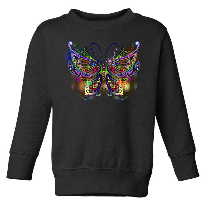 Trippy Variegated Butterfly Toddler Sweatshirt