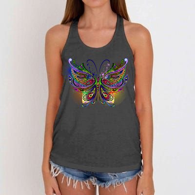 Trippy Variegated Butterfly Women's Knotted Racerback Tank