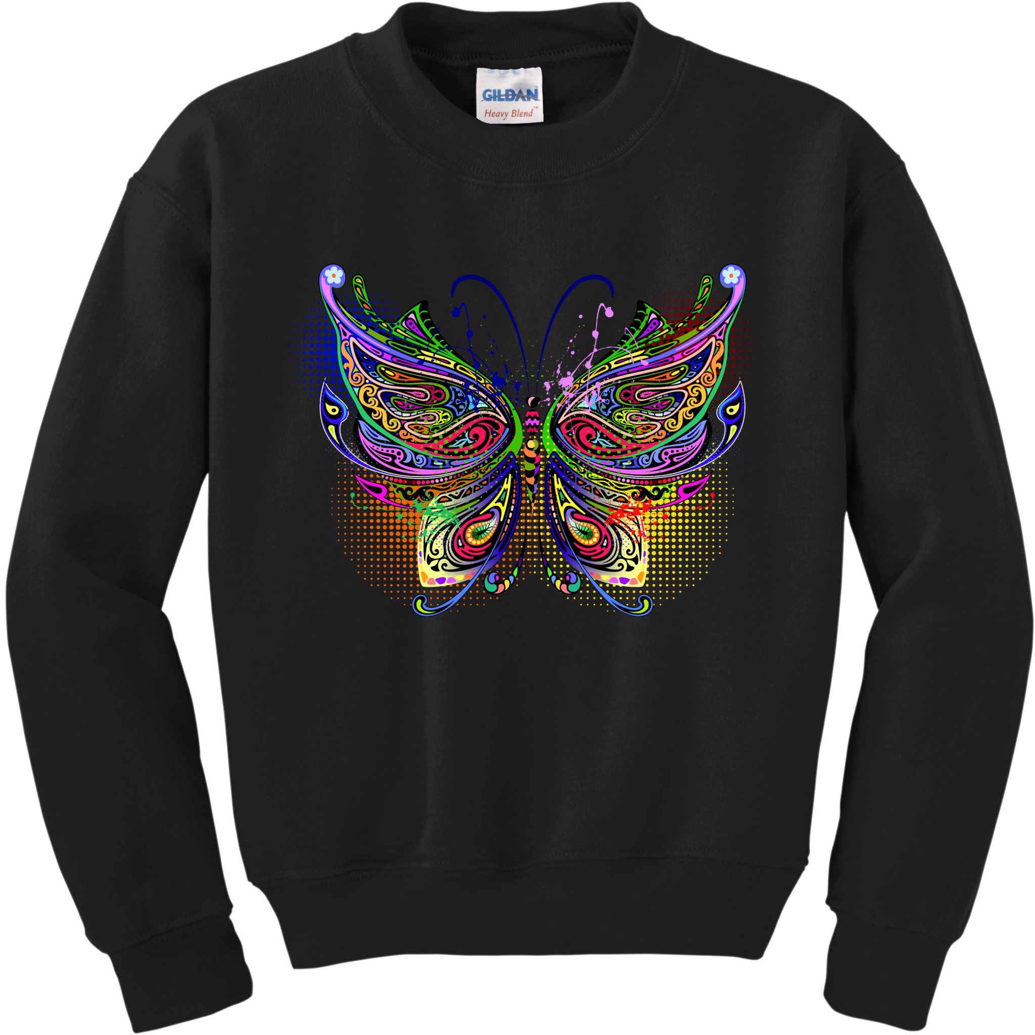Trippy Variegated Butterfly Kids Sweatshirt