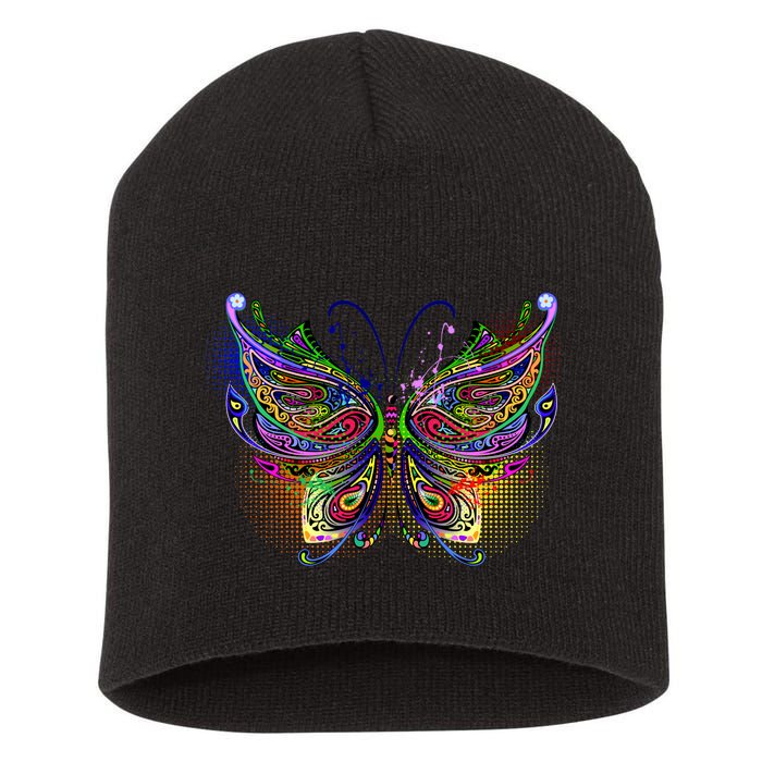 Trippy Variegated Butterfly Short Acrylic Beanie