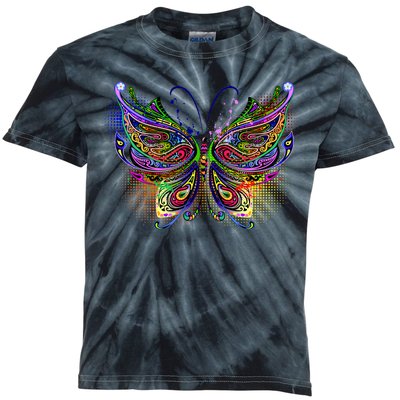 Trippy Variegated Butterfly Kids Tie-Dye T-Shirt