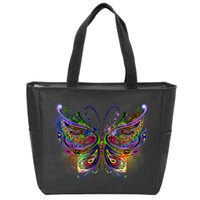 Trippy Variegated Butterfly Zip Tote Bag