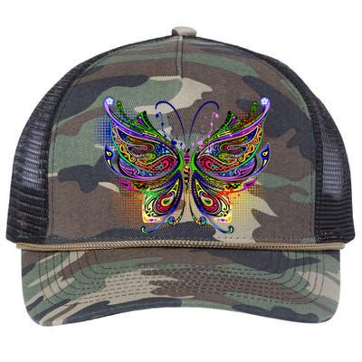 Trippy Variegated Butterfly Retro Rope Trucker Hat Cap