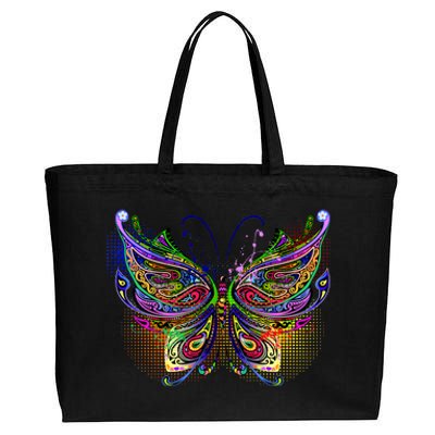 Trippy Variegated Butterfly Cotton Canvas Jumbo Tote