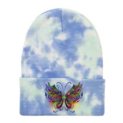 Trippy Variegated Butterfly Tie Dye 12in Knit Beanie