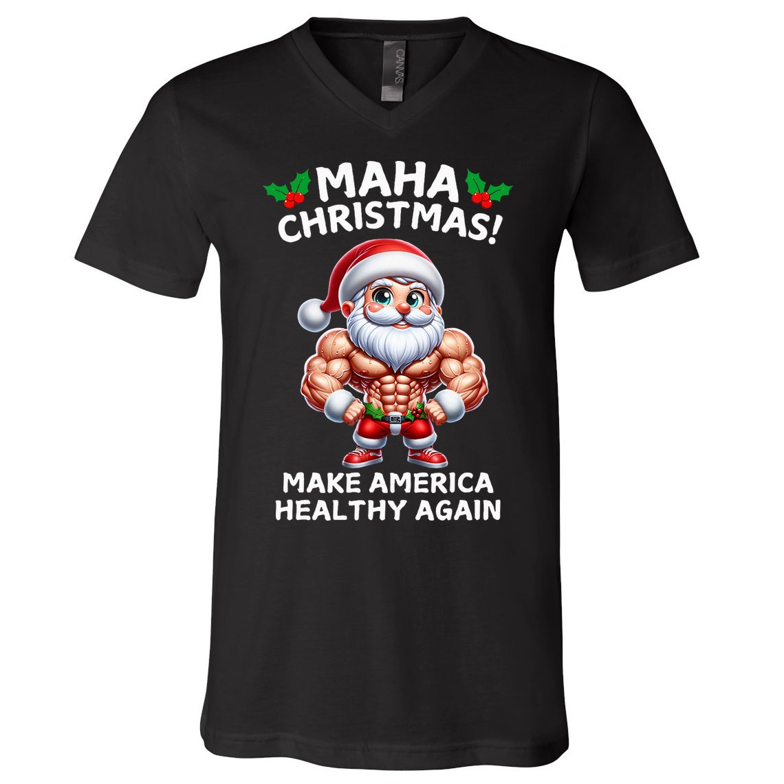 Trump Rfk Jr Christmas Santa Maha Christmas Holiday Fitness V-Neck T-Shirt