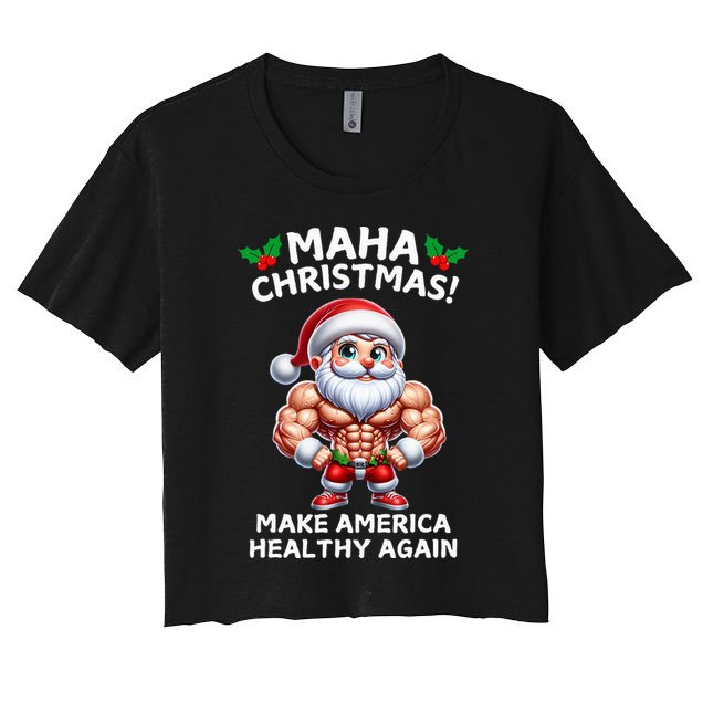 Trump Rfk Jr Christmas Santa Maha Christmas Holiday Fitness Women's Crop Top Tee