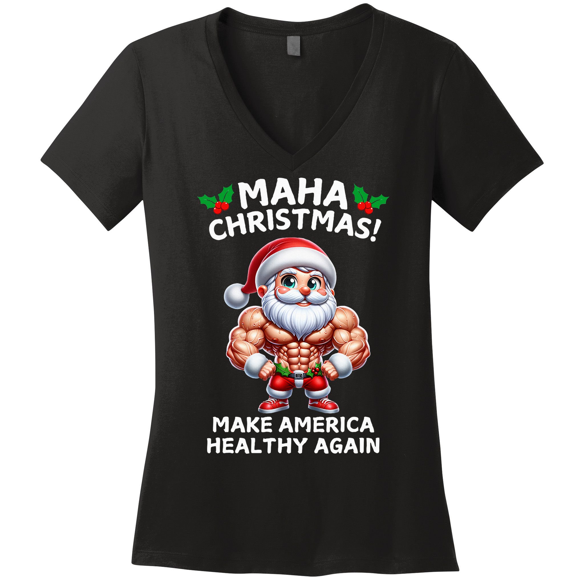 Trump Rfk Jr Christmas Santa Maha Christmas Holiday Fitness Women's V-Neck T-Shirt