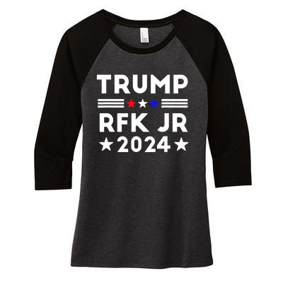 Trump RFK JR 2024 Women's Tri-Blend 3/4-Sleeve Raglan Shirt