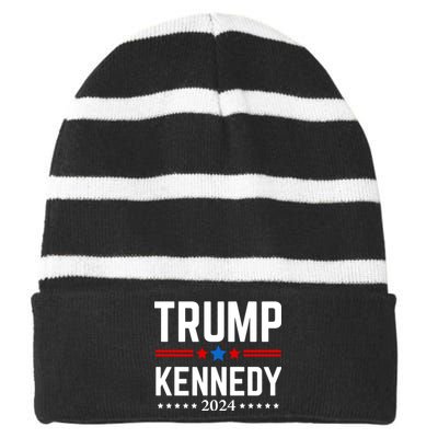 Trump Rfk Jr 2024 Trump Kennedy Striped Beanie with Solid Band