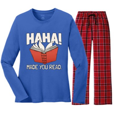 Teaching Reading Joke Bookworm Gift Women's Long Sleeve Flannel Pajama Set 