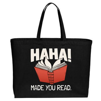 Teaching Reading Joke Bookworm Gift Cotton Canvas Jumbo Tote