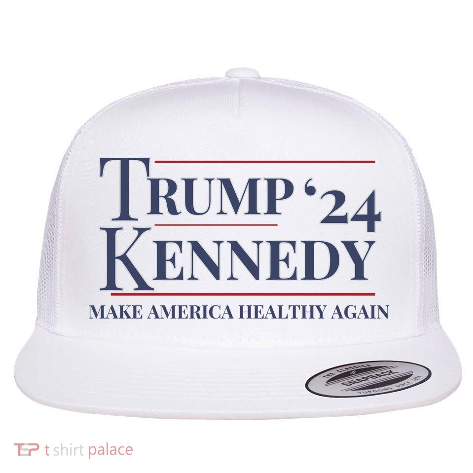 Trump Rfk Kennedy 2024 Flat Bill Trucker Hat