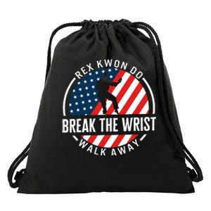 Taekwondo Rex Kwon Do Break The Wrist Walk Away Taekwondo Lo Drawstring Bag