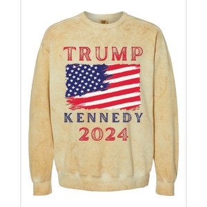 Trump Rfk Kennedy Presidential Campaign American Flag 2024 Colorblast Crewneck Sweatshirt