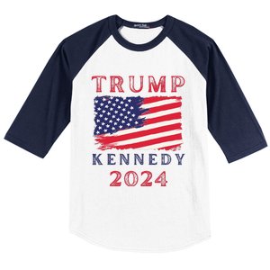 Trump Rfk Kennedy Presidential Campaign American Flag 2024 Baseball Sleeve Shirt