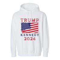 Trump Rfk Kennedy Presidential Campaign American Flag 2024 Garment-Dyed Fleece Hoodie