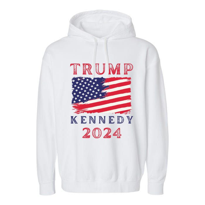 Trump Rfk Kennedy Presidential Campaign American Flag 2024 Garment-Dyed Fleece Hoodie