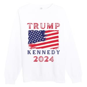 Trump Rfk Kennedy Presidential Campaign American Flag 2024 Premium Crewneck Sweatshirt