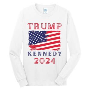 Trump Rfk Kennedy Presidential Campaign American Flag 2024 Tall Long Sleeve T-Shirt