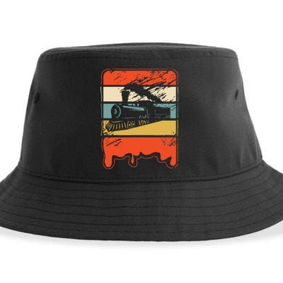 Train Railroad Locomotive Engineer Sustainable Bucket Hat