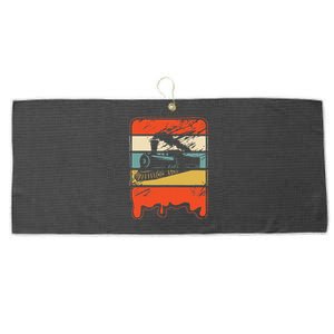 Train Railroad Locomotive Engineer Large Microfiber Waffle Golf Towel