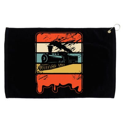 Train Railroad Locomotive Engineer Grommeted Golf Towel