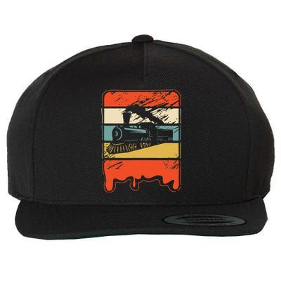 Train Railroad Locomotive Engineer Wool Snapback Cap