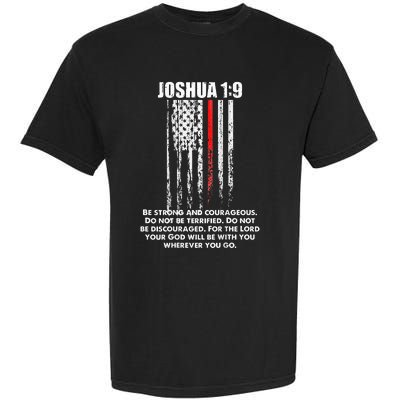 Thin Red Line Firefighter Bible Verse Christian Garment-Dyed Heavyweight T-Shirt