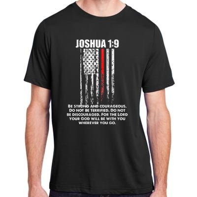 Thin Red Line Firefighter Bible Verse Christian Adult ChromaSoft Performance T-Shirt