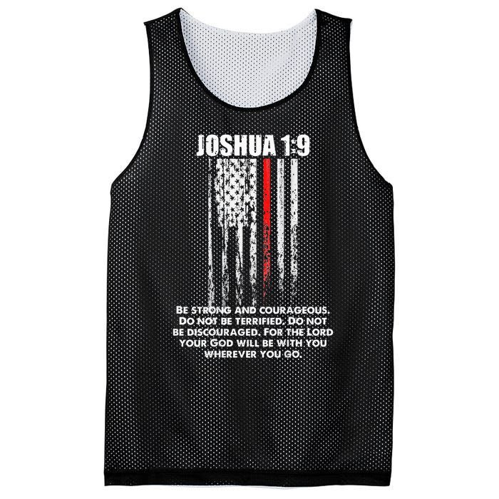 Thin Red Line Firefighter Bible Verse Christian Mesh Reversible Basketball Jersey Tank