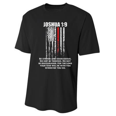 Thin Red Line Firefighter Bible Verse Christian Performance Sprint T-Shirt