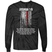 Thin Red Line Firefighter Bible Verse Christian Tie-Dye Long Sleeve Shirt