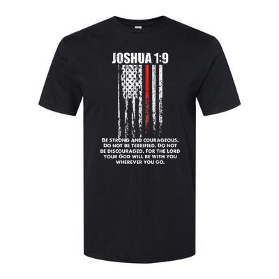 Thin Red Line Firefighter Bible Verse Christian Softstyle CVC T-Shirt