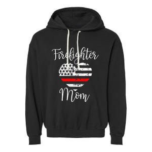 Thin Red Line Firefighter Mom Gift from Son Fireman Gift Garment-Dyed Fleece Hoodie