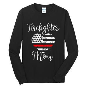 Thin Red Line Firefighter Mom Gift from Son Fireman Gift Tall Long Sleeve T-Shirt