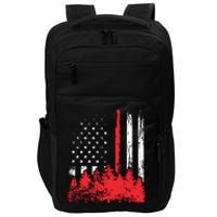 Thin Red Line American Flag Wildland Firefighter Shirts Gift Impact Tech Backpack