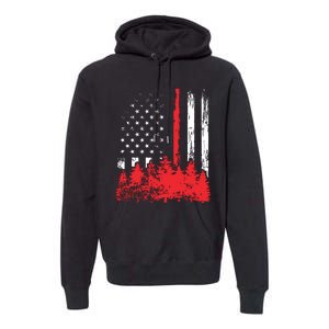 Thin Red Line American Flag Wildland Firefighter Shirts Gift Premium Hoodie