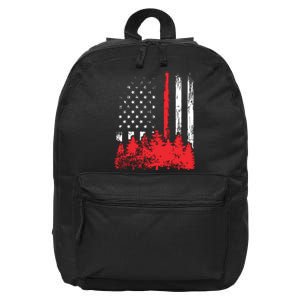 Thin Red Line American Flag Wildland Firefighter Shirts Gift 16 in Basic Backpack