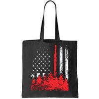 Thin Red Line American Flag Wildland Firefighter Shirts Gift Tote Bag