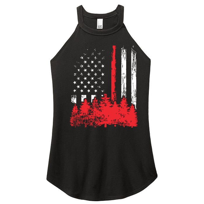 Thin Red Line American Flag Wildland Firefighter Shirts Gift Women’s Perfect Tri Rocker Tank