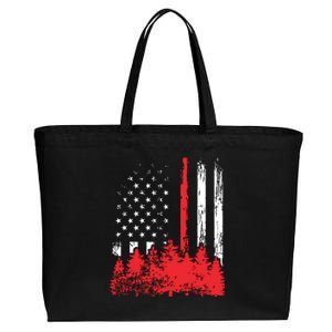 Thin Red Line American Flag Wildland Firefighter Shirts Gift Cotton Canvas Jumbo Tote