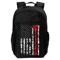 Thin Red Line Axe American Flag Patriot Firefighter Gift Daily Commute Backpack