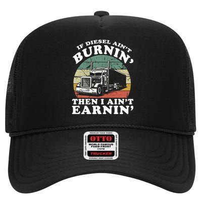 Trucker Road Lorry Big Rig Trucking Truckin High Crown Mesh Back Trucker Hat