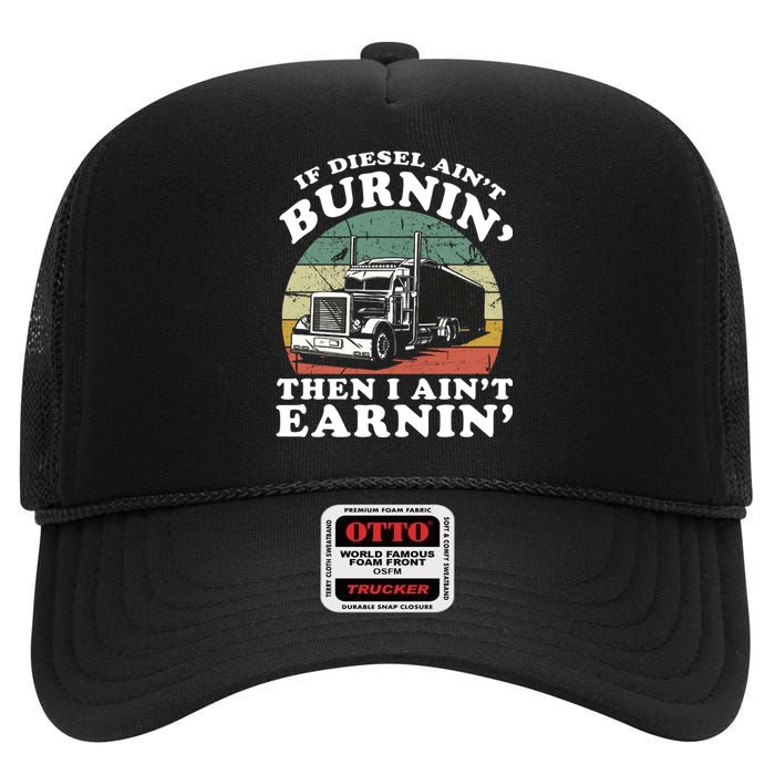 Trucker Road Lorry Big Rig Trucking Truckin High Crown Mesh Back Trucker Hat