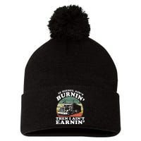 Trucker Road Lorry Big Rig Trucking Truckin Pom Pom 12in Knit Beanie