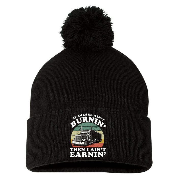 Trucker Road Lorry Big Rig Trucking Truckin Pom Pom 12in Knit Beanie